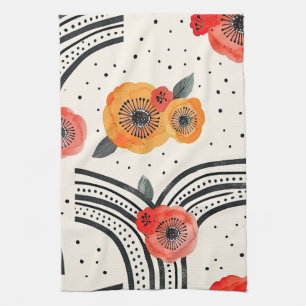 Bold Citrus Slice Stripes (9) Tea Towel