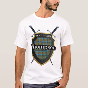 Bold Clan Thompson Tartan Scottish Shield T-Shirt
