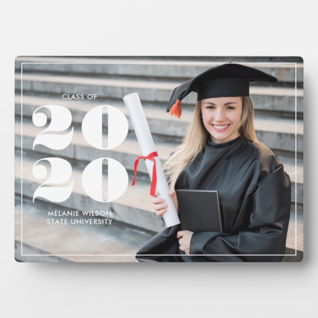 Bold "Class of 2021" Personalised Graduation Plaque (Front)