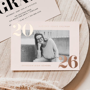 Bold Class of 2025 Cream Photo Graduation