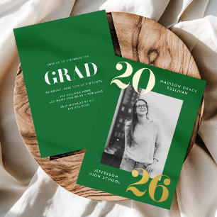 Bold Class of 2025 Green Photo Graduation