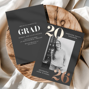 Bold Class of 2025 Grey Photo Graduation