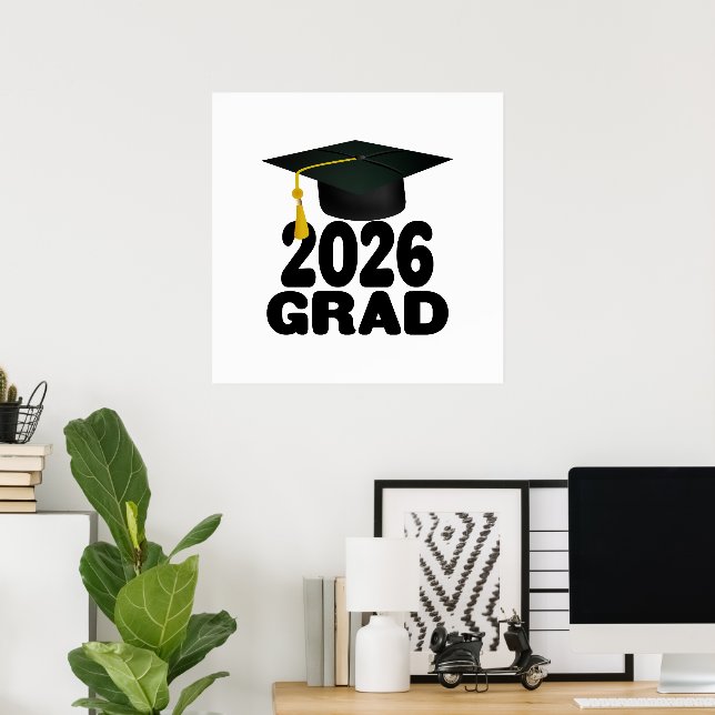Bold Class of 2026 Graduation Poster (Home Office)