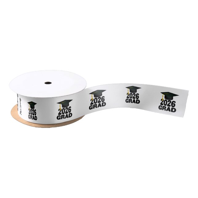 Bold Class of 2026 Graduation Satin Ribbon (Spool)