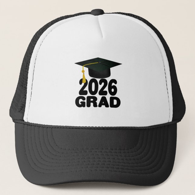 Bold Class of 2026 Graduation Trucker Hat (Front)