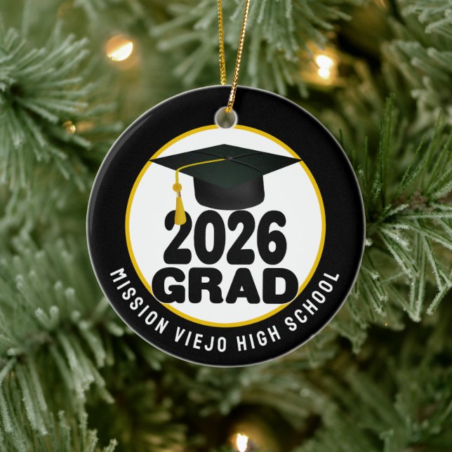 Bold Class of 2026 Photo Graduation Ceramic Tree Decoration (Tree)