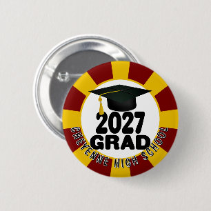 Bold Class of 2027 Graduation 6 Cm Round Badge
