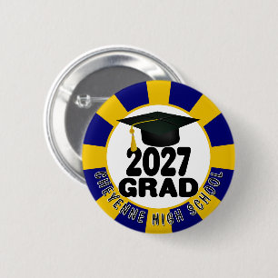 Bold Class of 2027 Graduation 6 Cm Round Badge