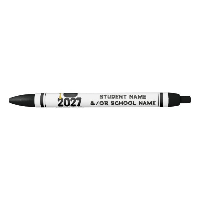 Bold Class of 2027 Graduation  Black Ink Pen (Front)