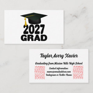 Bold Class of 2027 Graduation Business Card