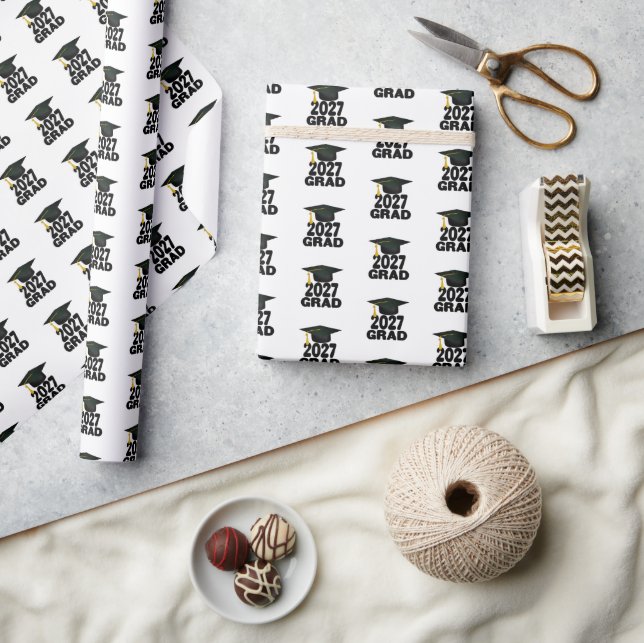 Bold Class of 2027 Graduation Wrapping Paper (Crafts)