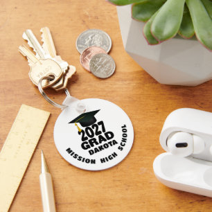Bold Class of 2027 Photo Graduation Key Ring