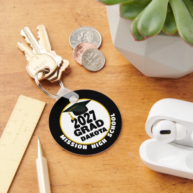 Bold Class of 2027 Photo Graduation Key Ring (Desk)