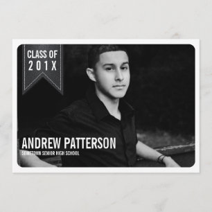 Bold Classic Banner Graduation Photo Announcement