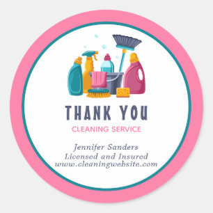 Bold Cleaning Service Thank You Sticker