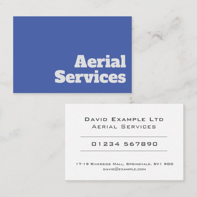 Bold & Clear Aerial Services Design Business Card (Front/Back)