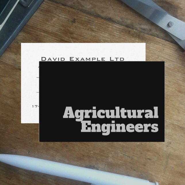 Bold & Clear Agricultural Engineers Design Business Card (Creator Uploaded)