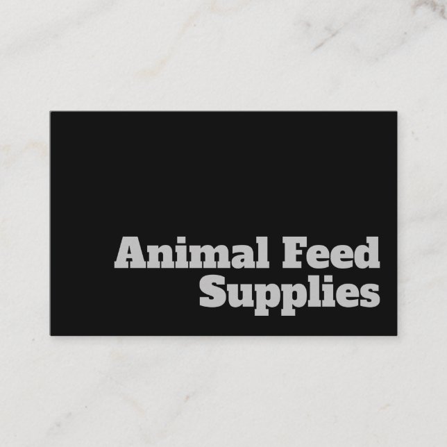 Bold & Clear Animal Feed Supplies Design Business Card (Front)