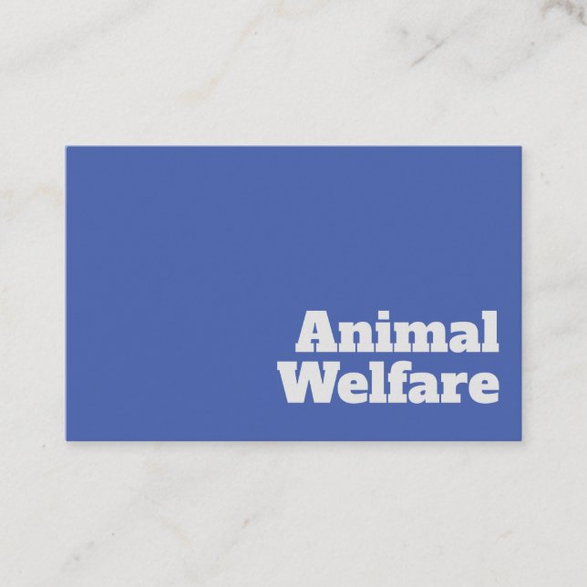 Bold & Clear Animal Welfare Design Business Card (Front)
