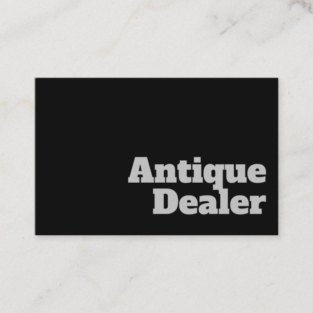 Bold & Clear Antique Dealers Design Business Card (Front)