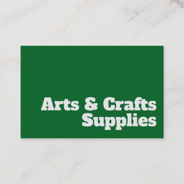 Bold & Clear Arts & Crafts Supplies Design Business Card (Front)