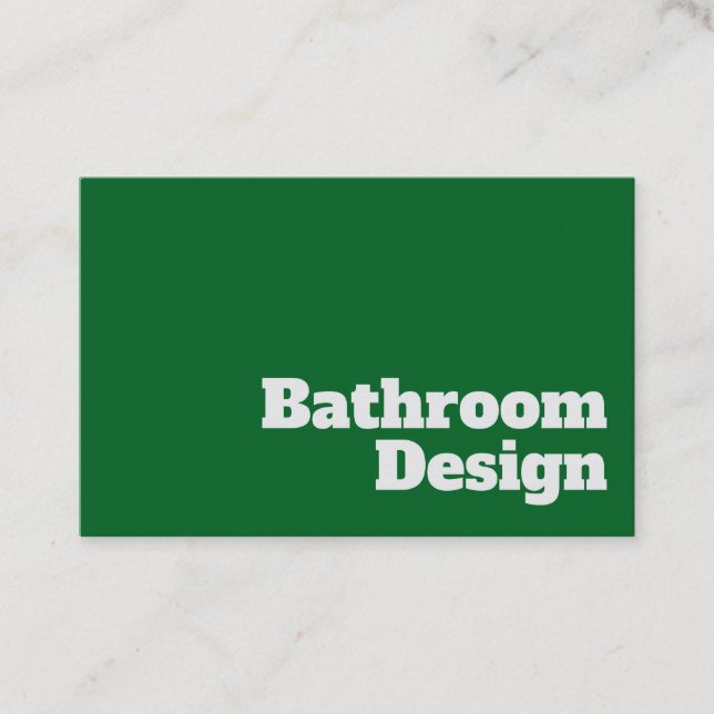 Bold & Clear Bathroom Design Business Card (Front)