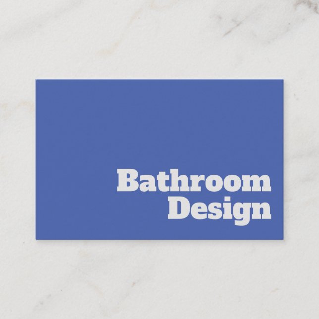 Bold & Clear Bathroom Designer Business Card (Front)