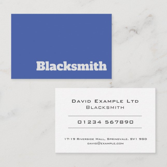 Bold & Clear Blacksmith Metalworker Business Card (Front/Back)