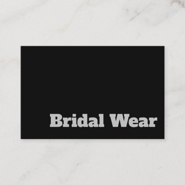 Bold & Clear Brides and Bridal Wear Design Business Card (Front)