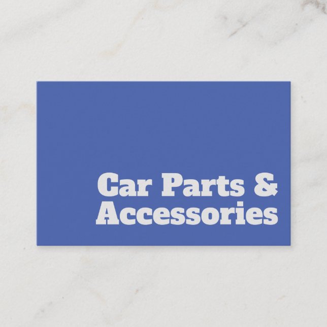 Bold & Clear Car Parts & Accessories Design Business Card (Front)