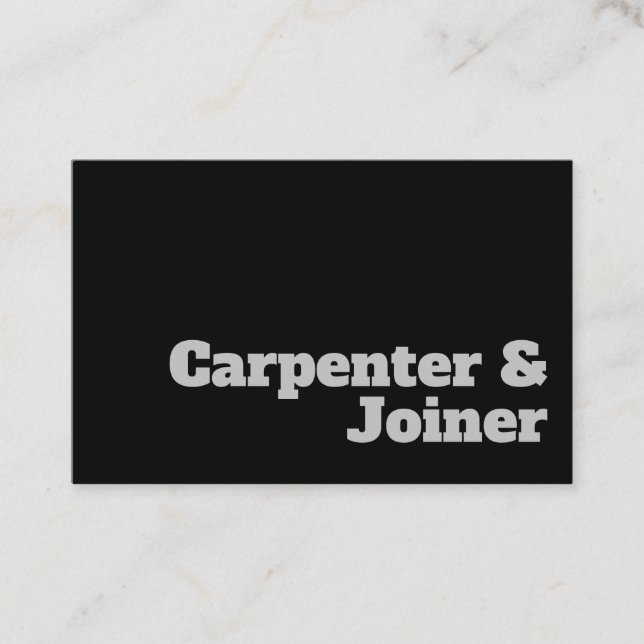 Bold & Clear Carpenter & Joiner Design Business Card (Front)