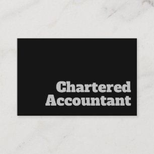 Bold & Clear Chartered Accountant Design Business Business Card