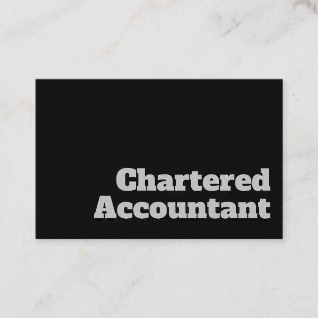 Bold & Clear Chartered Accountant Design Business Card (Front)