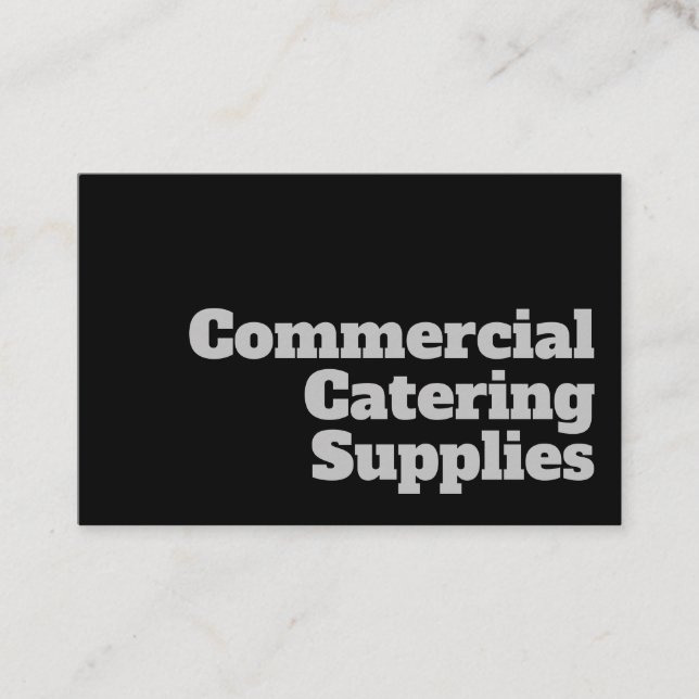 Bold & Clear Commercial Catering Supplies Design Business Card (Front)