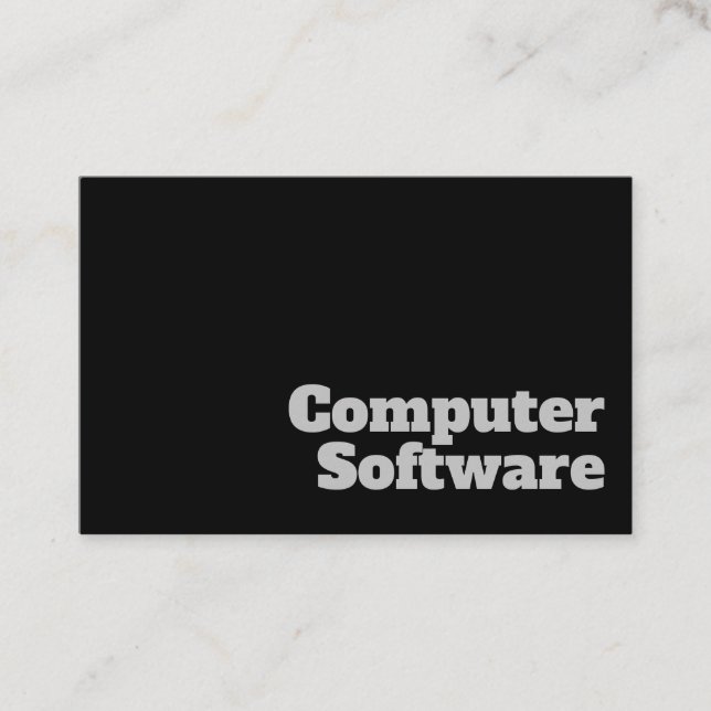 Bold & Clear Computer Software Design Business Card (Front)