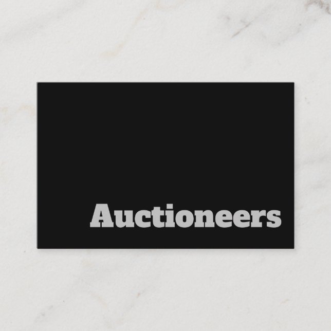 Bold & Clear Deign - Auctioneers Business Card (Front)