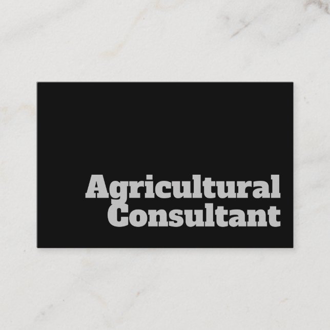 Bold & Clear Design - Agricultural Consultant Business Card (Front)