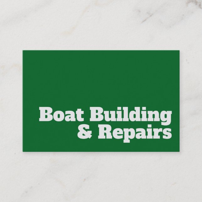 Bold & Clear Design - Boat Building & Repairs Business Card (Front)