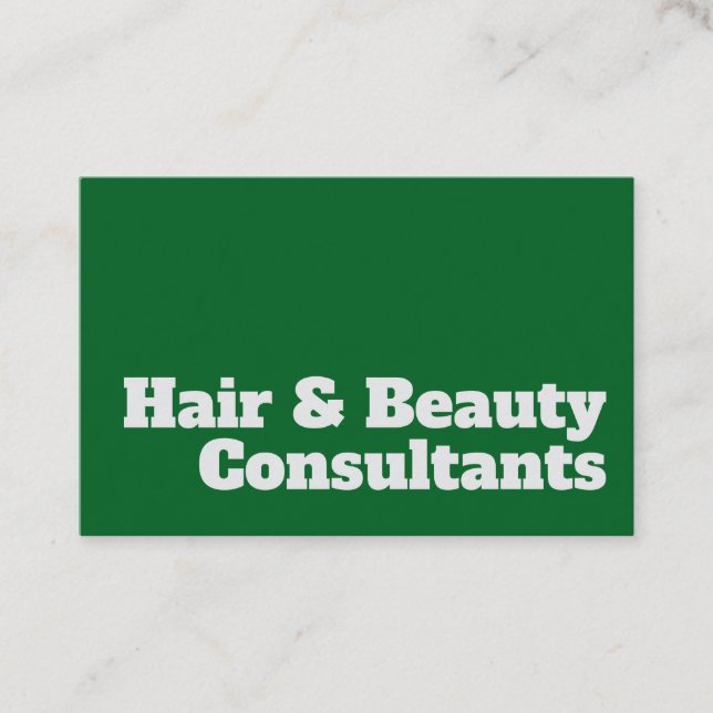 Bold & Clear Design - Hair & Beauty Consultants Business Card (Front)