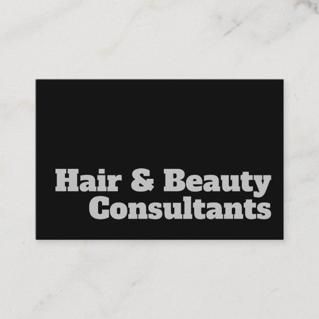 Bold & Clear Design - Hair & Beauty Consultants Business Card (Front)