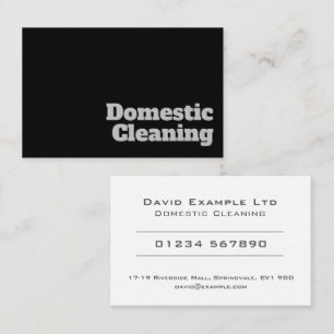 Bold & Clear Domestic Cleaning Design Business Card