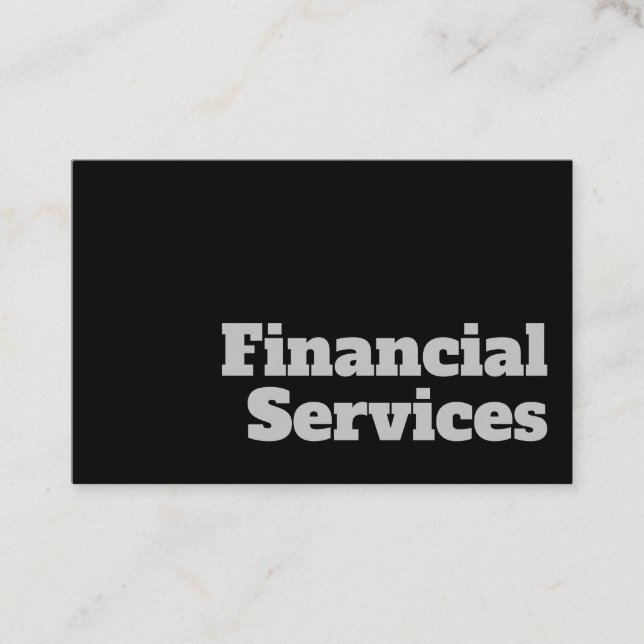 Bold & Clear Financial Services Design Business Card (Front)