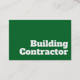Bold & Clear General Building Contractor Design Business Card