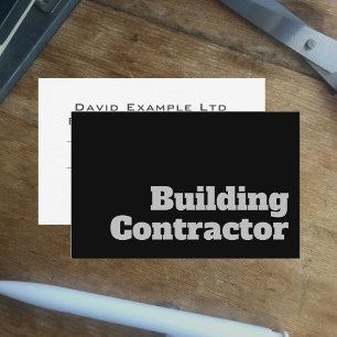 Bold & Clear General Building Contractor Design Business Card