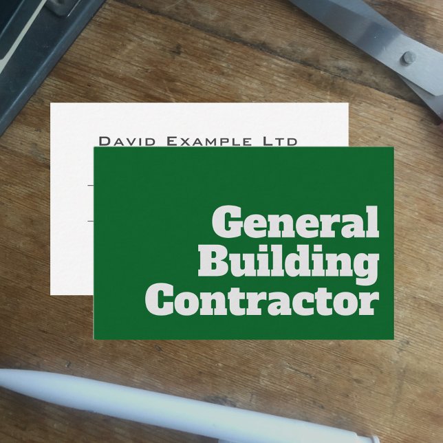 Bold & Clear General Building Contractor Design Business Card (Creator Uploaded)