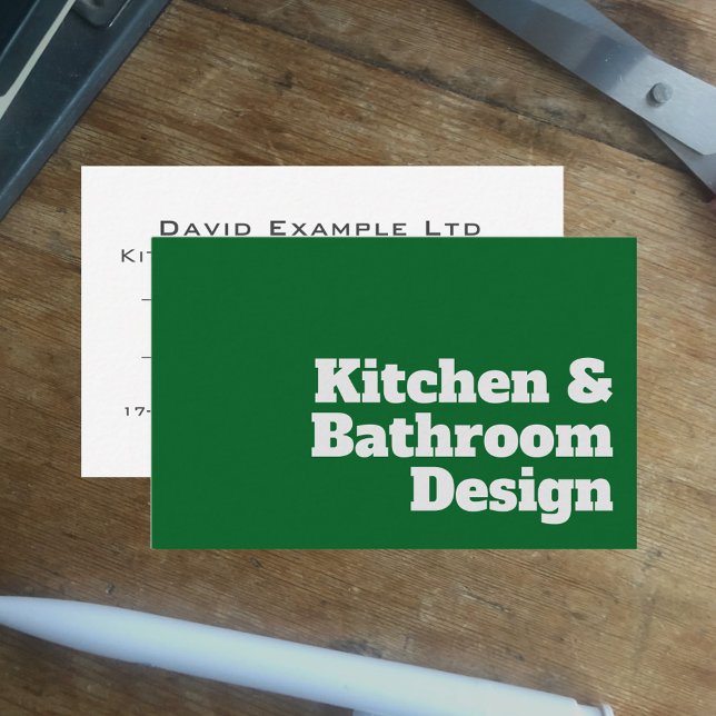 Bold & Clear Kitchen and Bathroom Design Business Card (Creator Uploaded)