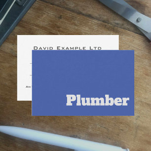 Bold & Clear Plumber & Plumbing Design Business Card