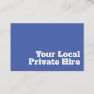 Bold & Clear Private Hire Taxi Design Business Card
