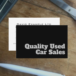 Bold & Clear Quality Used Car Sales Design Business Card