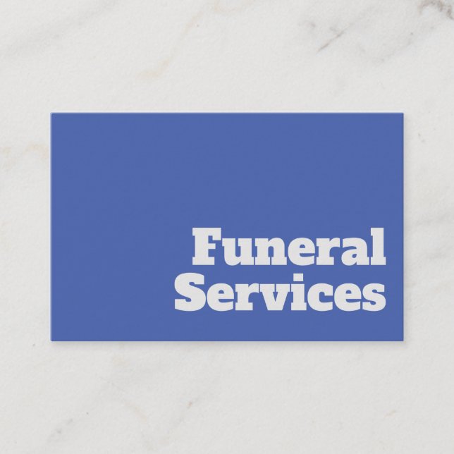 Bold & Clear Undertaker Funeral Services Design Business Card (Front)
